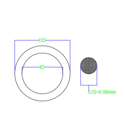 6.99mm Diameter O Shaped Rubber Seal Ring Black NBR70 Hardness AS568 Standard