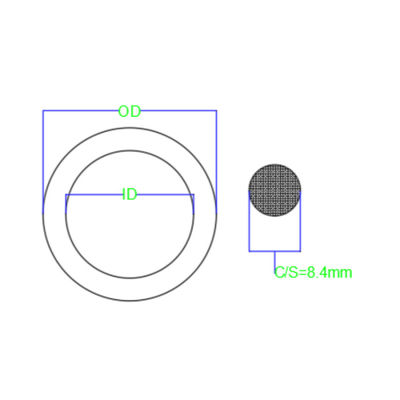 Black Round Rubber Seal Ring O Shaped 90 Shore A JIS P Standard 209.5x8.4