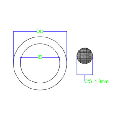 NBR Rubber O Ring JIS P Standard Wire Diameter 1.9mm Heat Resistant 90 Shore A